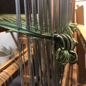 Handwoven Green Fabric - heddles
